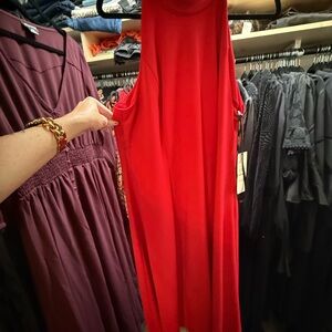 Calvin Klein Vibrant Red Midi Dress